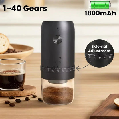 1800mAh Electric Coffee Grinder 40 Level Adjustable Burr Grinder Black - BOUTIQUEAMINESHOP.onlin