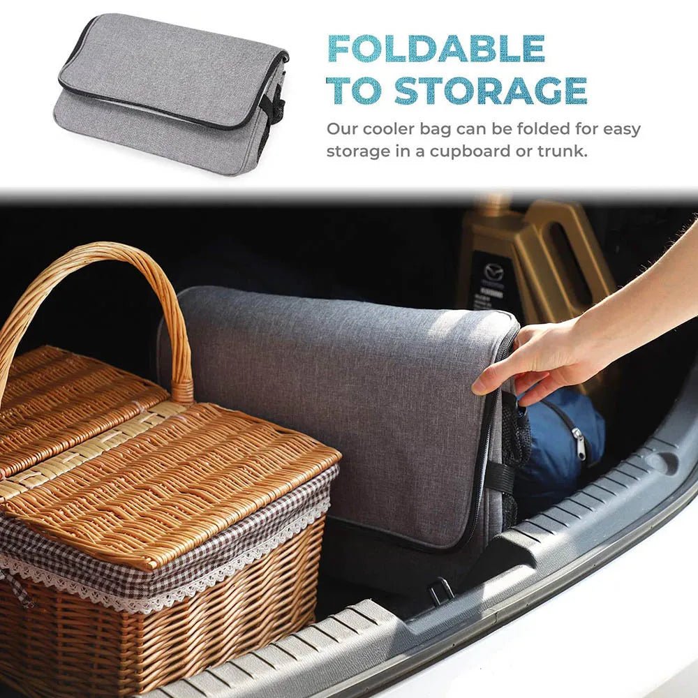 32L Large Soft Cooler Bag with Hard Liner Grey - BOUTIQUEAMINESHOP.onlin