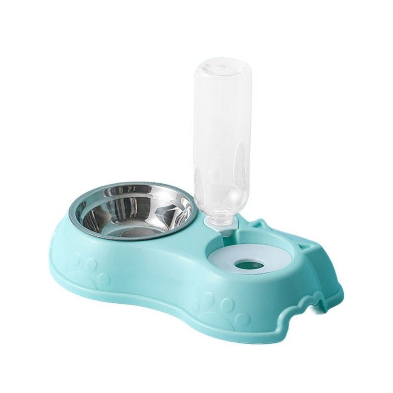 500ML Dog Bowl Cat Feeder Bowl With Dog Water Bottle Automatic Drinking Pet Bowl Cat Food Bowl Pet Stainless Steel Double 3 Bowl - BOUTIQUEAMINESHOP.onlin