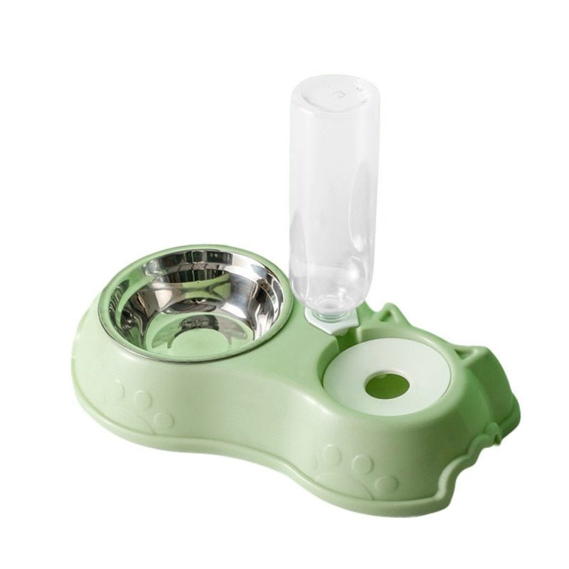 500ML Dog Bowl Cat Feeder Bowl With Dog Water Bottle Automatic Drinking Pet Bowl Cat Food Bowl Pet Stainless Steel Double 3 Bowl - BOUTIQUEAMINESHOP.onlin