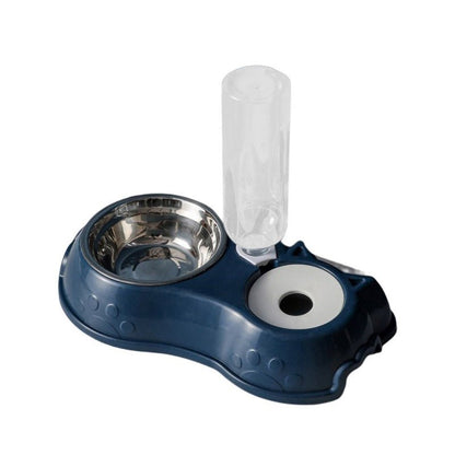 500ML Dog Bowl Cat Feeder Bowl With Dog Water Bottle Automatic Drinking Pet Bowl Cat Food Bowl Pet Stainless Steel Double 3 Bowl - BOUTIQUEAMINESHOP.onlin