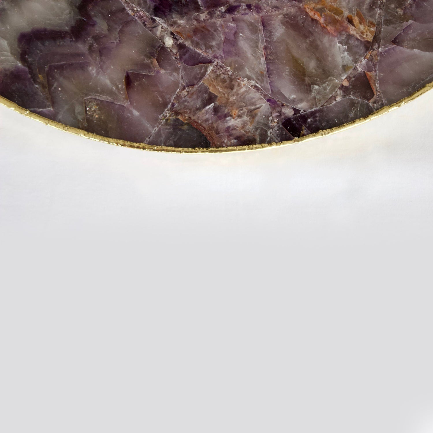 Amethyst Agate Serving Tray With Brass Handles | Circular - BOUTIQUEAMINESHOP.onlin