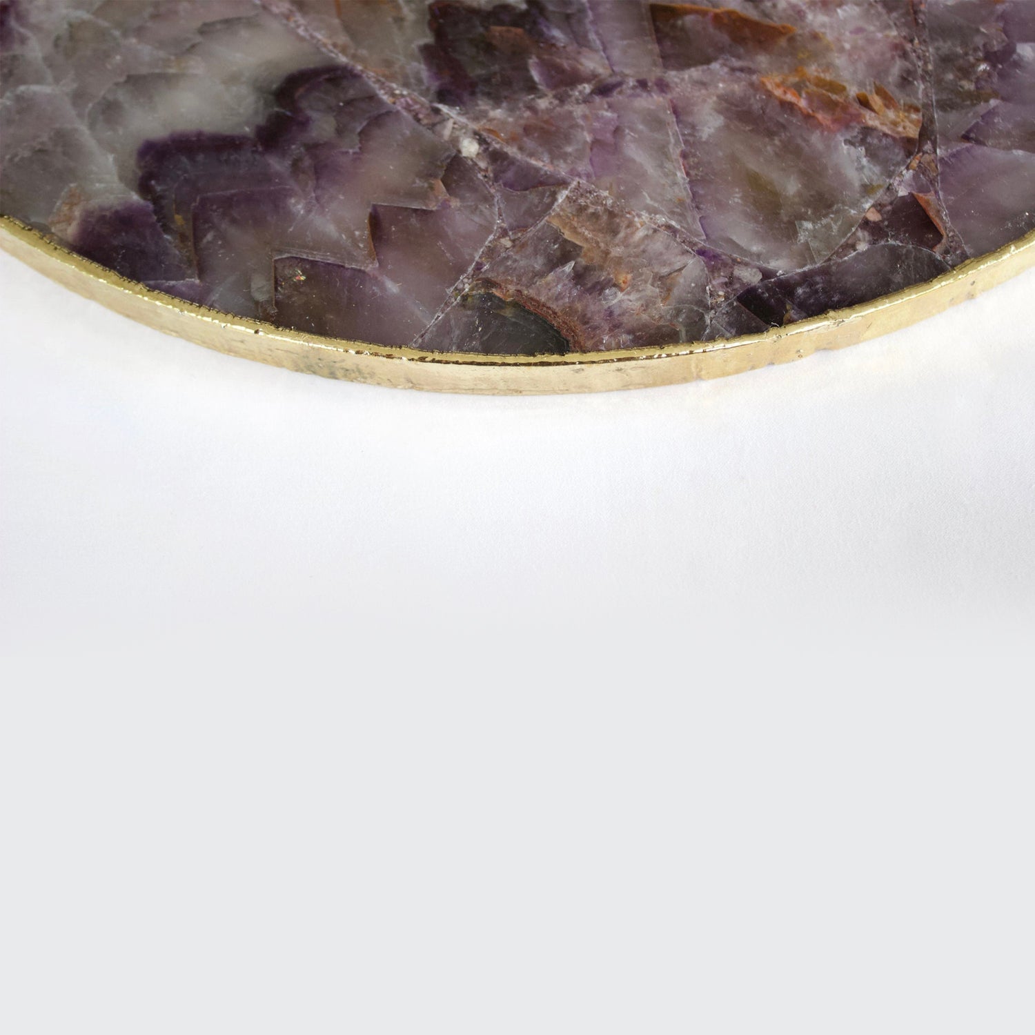 Amethyst Agate Serving Tray With Brass Handles | Circular - BOUTIQUEAMINESHOP.onlin