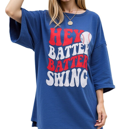 Baseball Mom Shirt Womens Baseball Shirts Oversized Hey Batter Batter Swing Graphic Ballpark Gift Short Sleeve Tops Casual Outfits Jeans Elegant White Baggy School Outfits Tees Fashion Loose - BOUTIQUEAMINESHOP.onlin