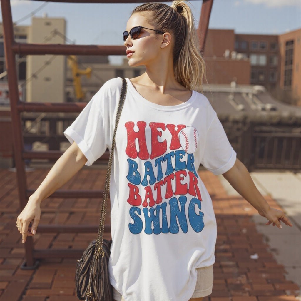 Baseball Mom Shirt Womens Baseball Shirts Oversized Hey Batter Batter Swing Graphic Ballpark Gift Short Sleeve Tops Casual Outfits Jeans Elegant White Baggy School Outfits Tees Fashion Loose - BOUTIQUEAMINESHOP.onlin