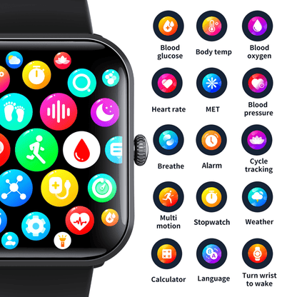 Blood Sugar Glucose Monitor Smart Watch for Diabetics SOS Emergency Alarm Call - BOUTIQUEAMINESHOP.onlin
