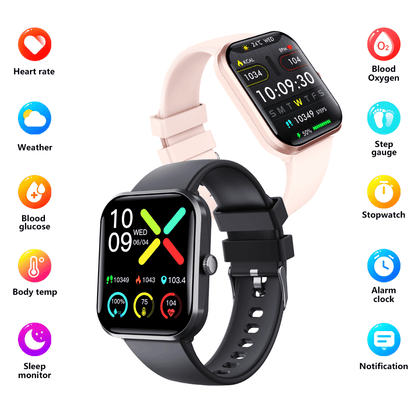 Blood Sugar Glucose Monitor Smart Watch for Diabetics SOS Emergency Alarm Call - BOUTIQUEAMINESHOP.onlin