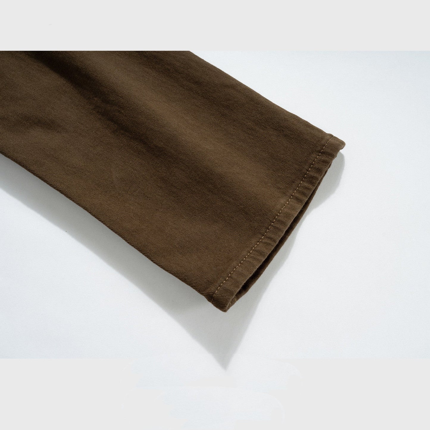 Brown Multi - size Washed Distressed Trousers - BOUTIQUEAMINESHOP.onlin