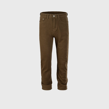 Brown Multi - size Washed Distressed Trousers - BOUTIQUEAMINESHOP.onlin