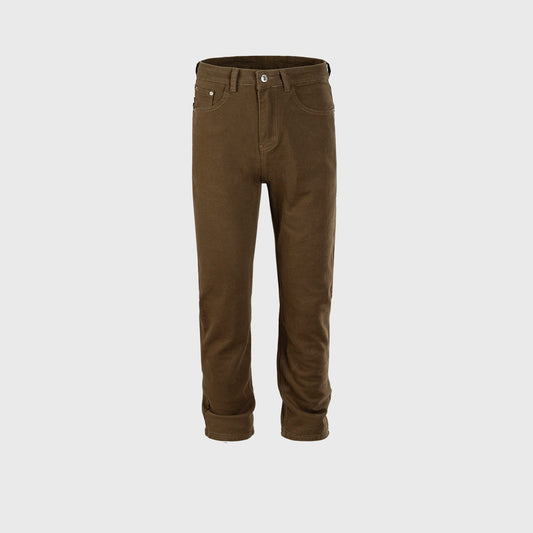 Brown Multi - size Washed Distressed Trousers - BOUTIQUEAMINESHOP.onlin