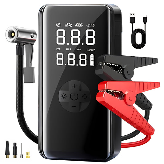 Car Battery Starter Kit with Air Compressor (7 - in - 1) - BOUTIQUEAMINESHOP.onlin