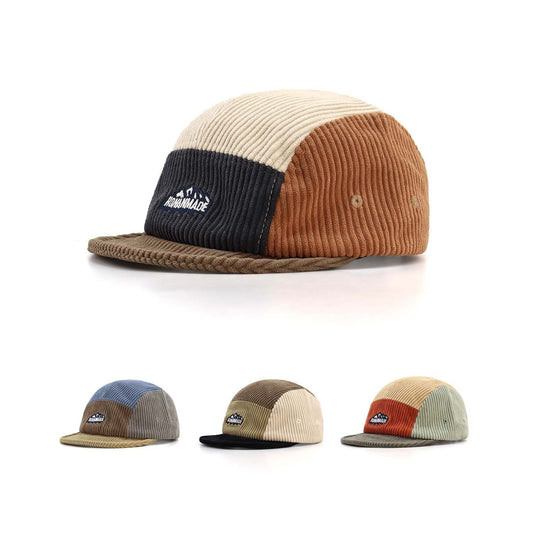 Corduroy Color Matching Five - piece Cap Short Brim Baseball Cap - BOUTIQUEAMINESHOP.onlin
