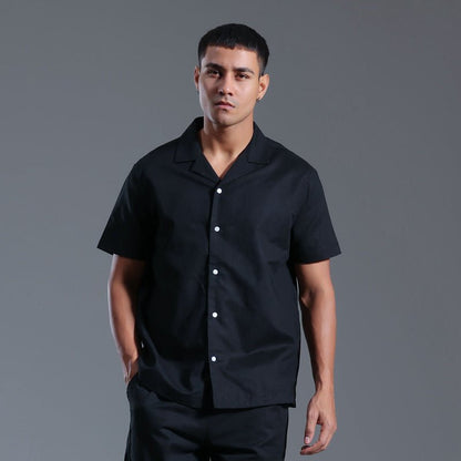 Cuban Collar Linen Cotton Blended Short - sleeved Shirt - BOUTIQUEAMINESHOP.onlin