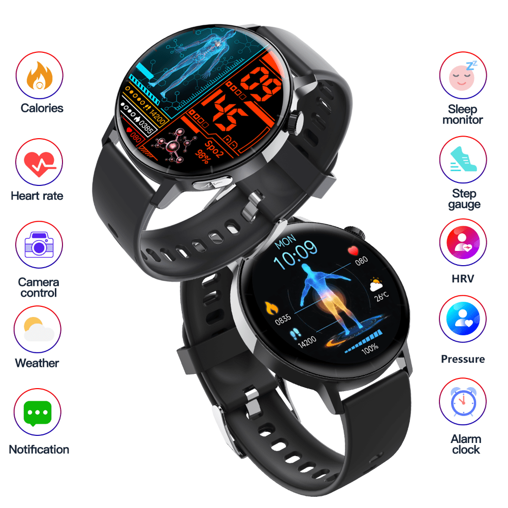 ECG monitor Smart Watch Non Invasive Blood Glucose Smart Watch with Blood Component Analysis - BOUTIQUEAMINESHOP.onlin