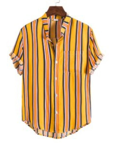 Hawaiian striped casual shirt - BOUTIQUEAMINESHOP.onlin
