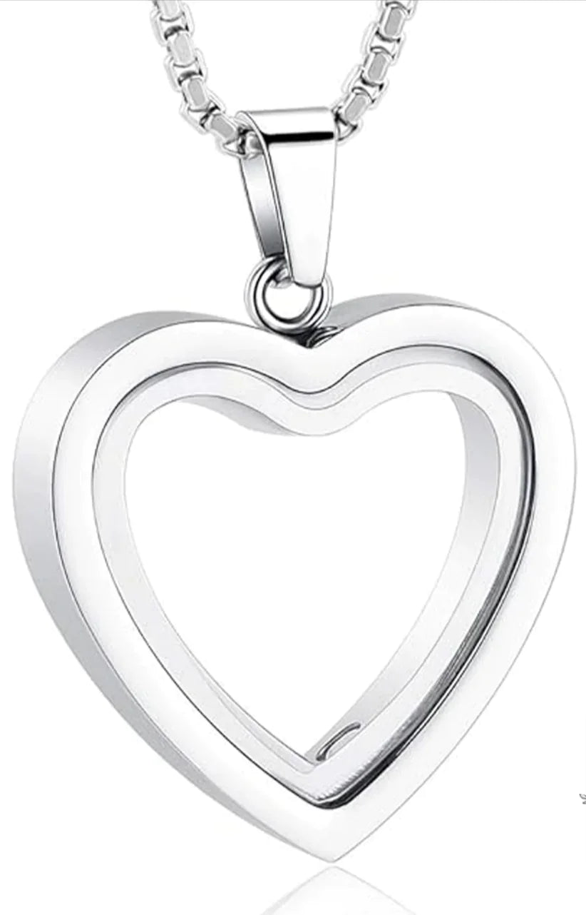Heartfelt Remembrance: Stainless Steel Heart - Shaped Cremation Pendant - BOUTIQUEAMINESHOP.onlin
