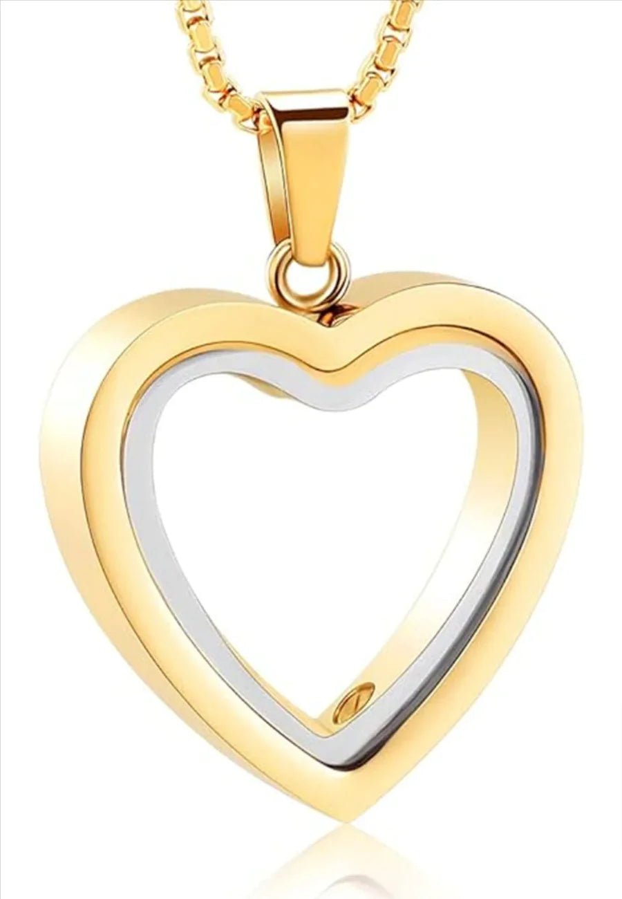 Heartfelt Remembrance: Stainless Steel Heart - Shaped Cremation Pendant - BOUTIQUEAMINESHOP.onlin