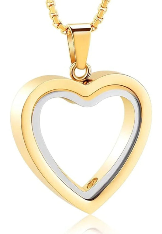 Heartfelt Remembrance: Stainless Steel Heart - Shaped Cremation Pendant - BOUTIQUEAMINESHOP.onlin