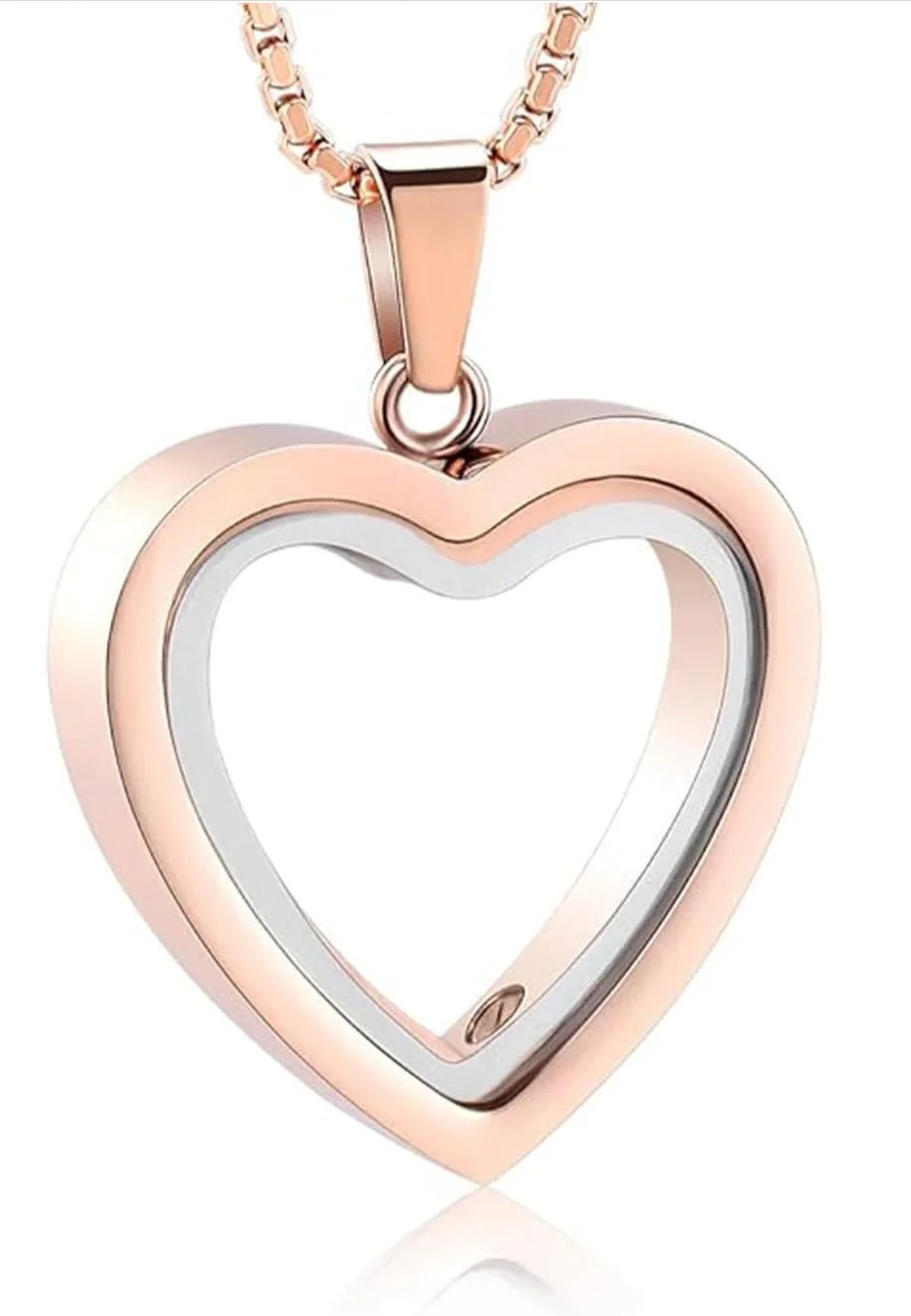Heartfelt Remembrance: Stainless Steel Heart - Shaped Cremation Pendant - BOUTIQUEAMINESHOP.onlin