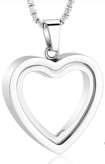 Heartfelt Remembrance: Stainless Steel Heart - Shaped Cremation Pendant - BOUTIQUEAMINESHOP.onlin