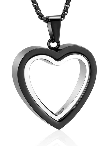Heartfelt Remembrance: Stainless Steel Heart - Shaped Cremation Pendant - BOUTIQUEAMINESHOP.onlin