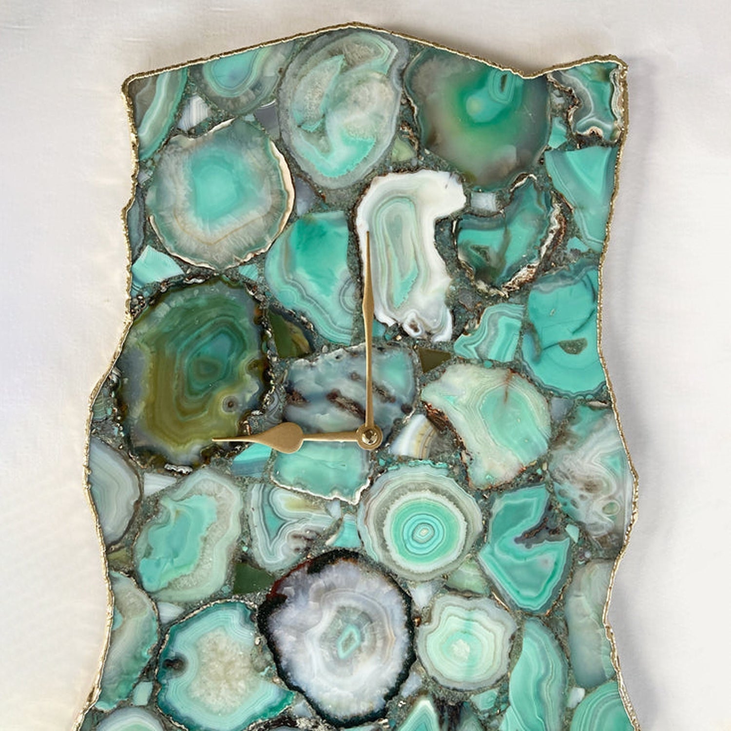 Large Green Agate Wall Clock/Personalised Momento/10"x15" - BOUTIQUEAMINESHOP.onlin