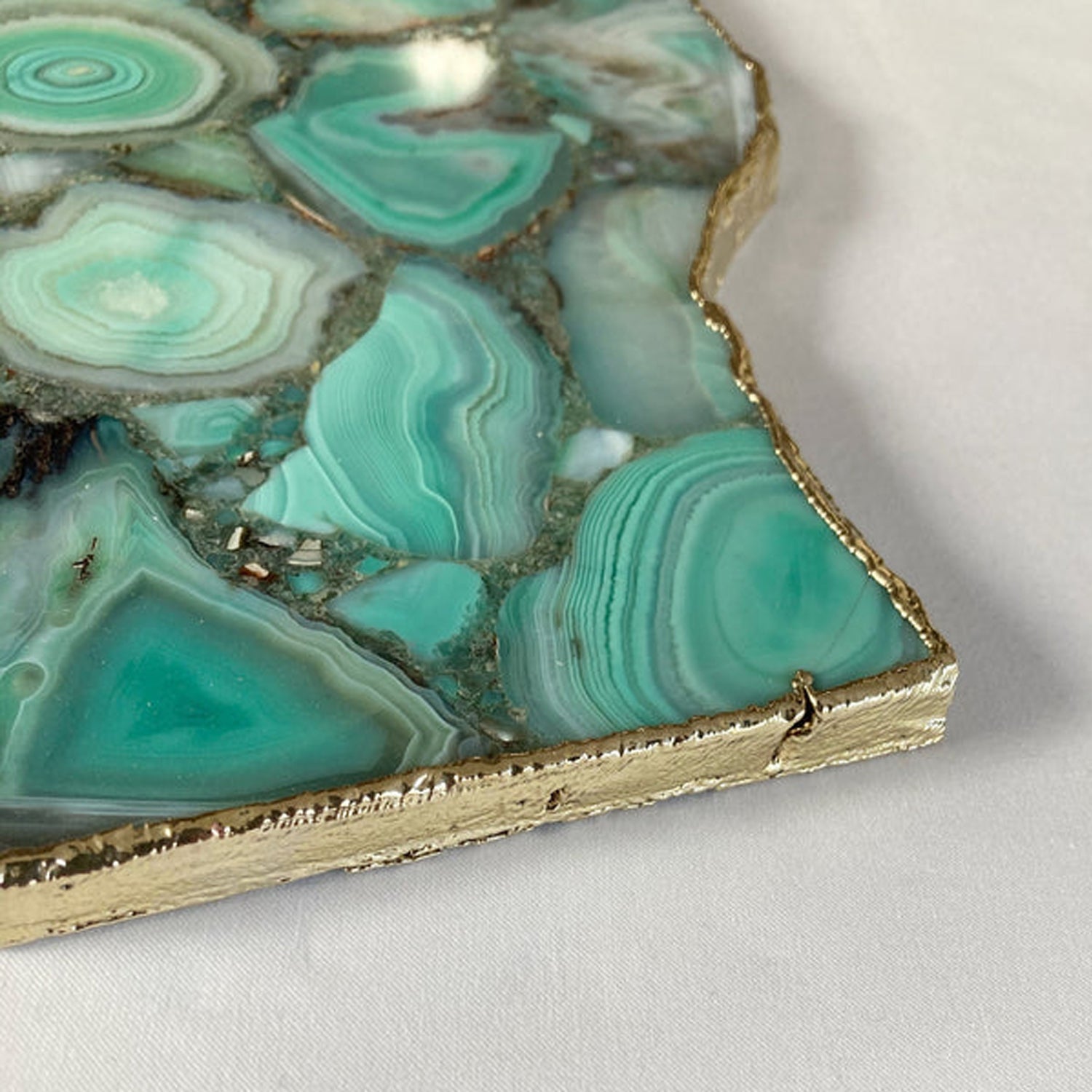 Large Green Agate Wall Clock/Personalised Momento/10"x15" - BOUTIQUEAMINESHOP.onlin