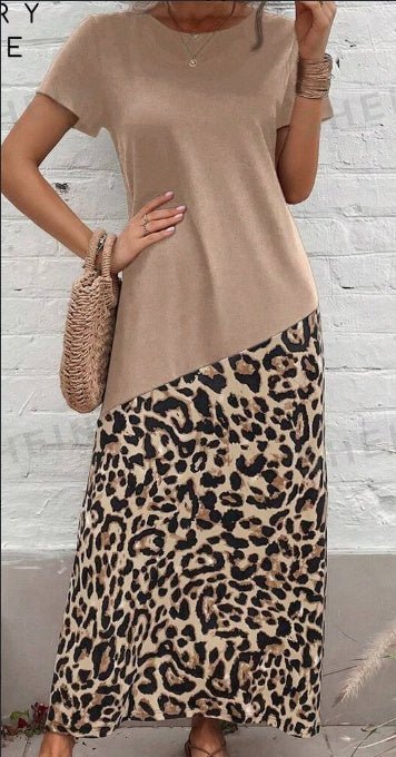 Leopard Print Tee Dress - BOUTIQUEAMINESHOP.onlin