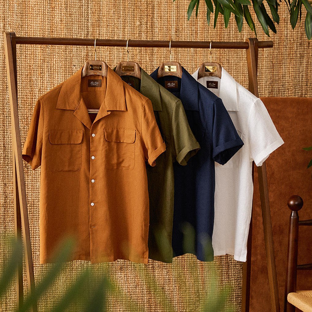 Men's Short - sleeved Summer Cotton And Linen Cuban Collar Shirt - BOUTIQUEAMINESHOP.onlin