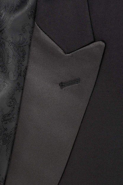"Milan" Black Tuxedo Jacket Peak (Separates) - BOUTIQUEAMINESHOP.onlin