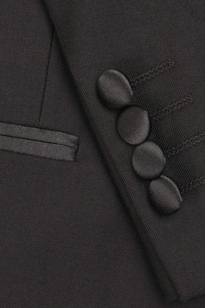 "Milan" Black Tuxedo Jacket Peak (Separates) - BOUTIQUEAMINESHOP.onlin