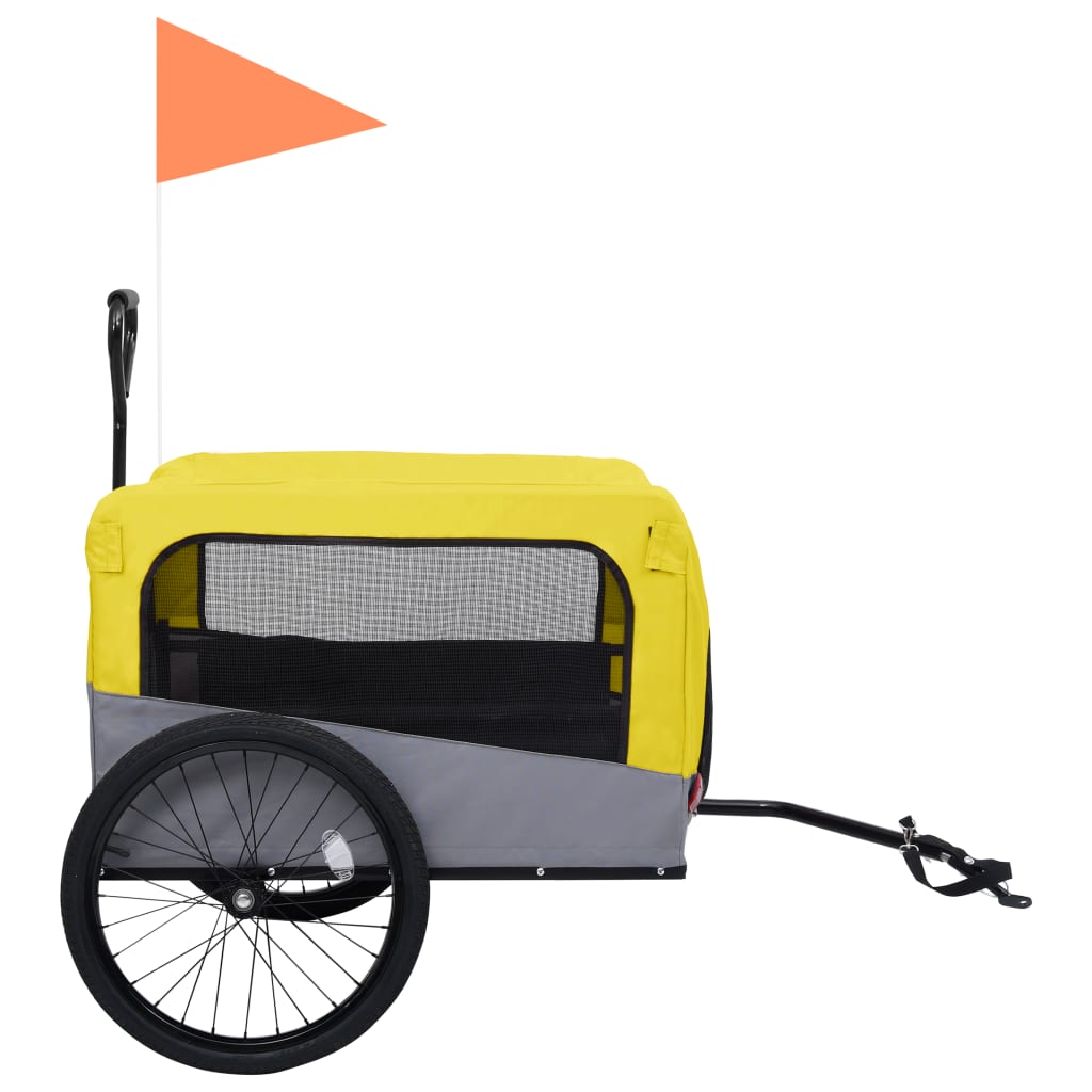 NNEVL 2 - in - 1 Pet Bike Trailer and Jogging Stroller Yellow and Grey - BOUTIQUEAMINESHOP.onlin