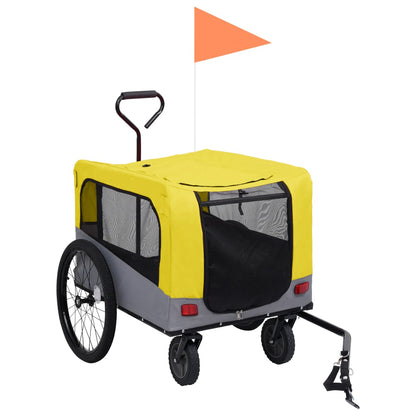 NNEVL 2 - in - 1 Pet Bike Trailer and Jogging Stroller Yellow and Grey - BOUTIQUEAMINESHOP.onlin