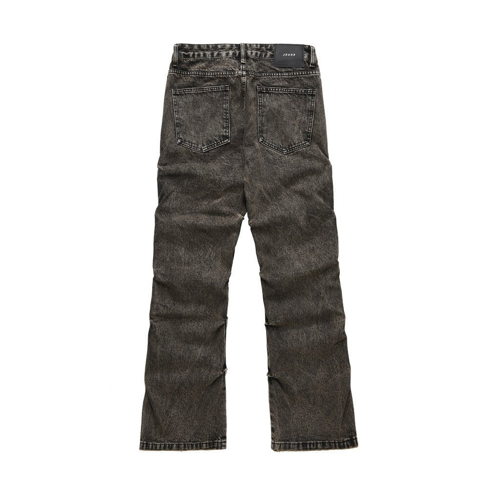 Pleated Loose Denim Trousers Men - BOUTIQUEAMINESHOP.onlin