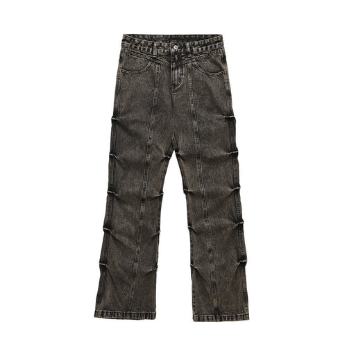 Pleated Loose Denim Trousers Men - BOUTIQUEAMINESHOP.onlin
