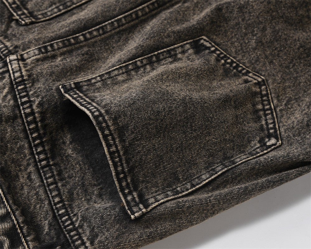 Pleated Loose Denim Trousers Men - BOUTIQUEAMINESHOP.onlin