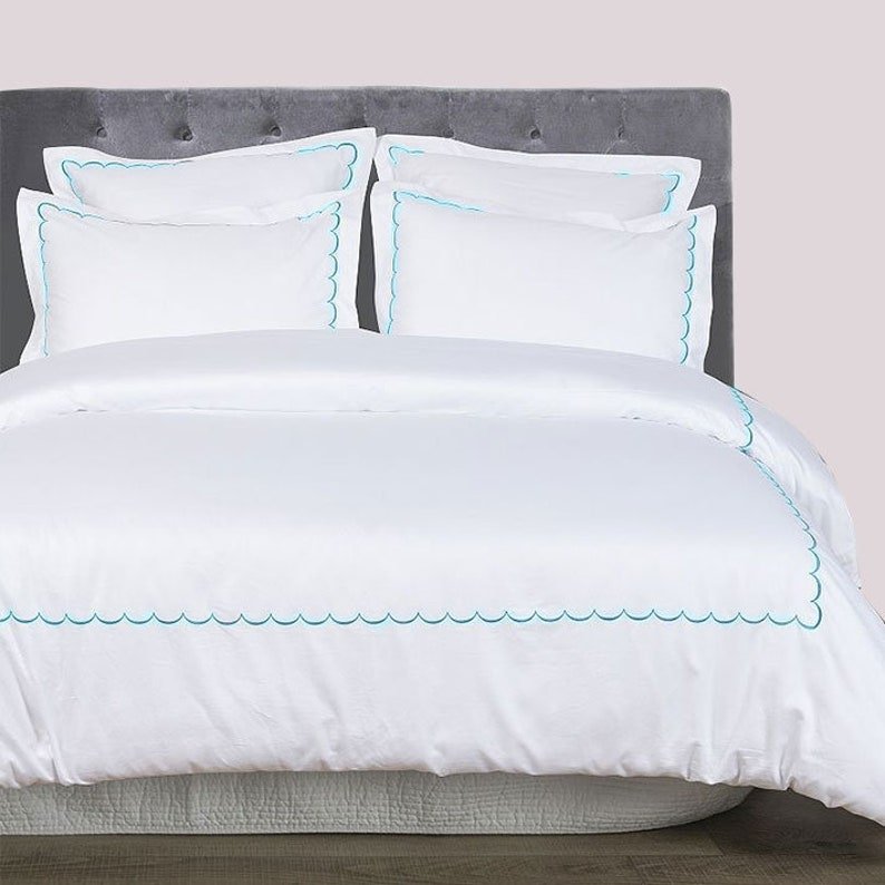 Scallops - Pure Linen Embroidered Edge Duvet Cover Sets - BOUTIQUEAMINESHOP.onlin
