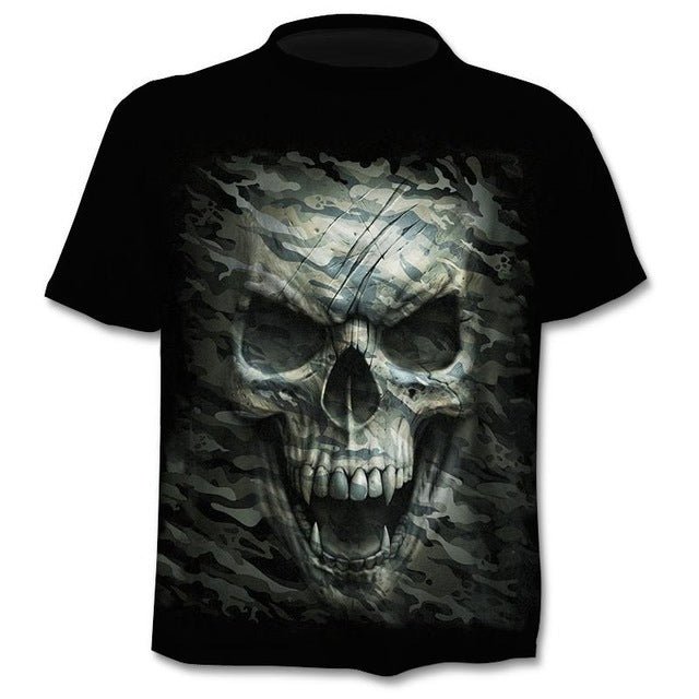 T-shirt Men Punk Style Top Tees Skull Gothic - BOUTIQUEAMINESHOP.onlin