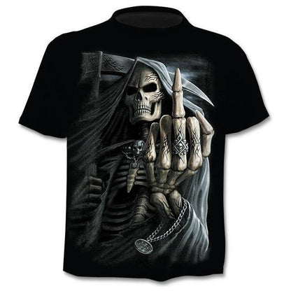 T-shirt Men Punk Style Top Tees Skull Gothic - BOUTIQUEAMINESHOP.onlin