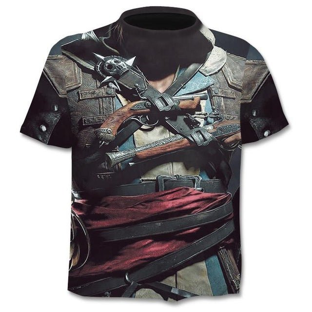 T-shirt Men Punk Style Top Tees Skull Gothic - BOUTIQUEAMINESHOP.onlin