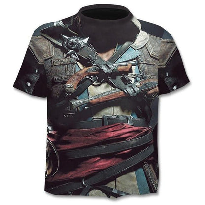 T-shirt Men Punk Style Top Tees Skull Gothic - BOUTIQUEAMINESHOP.onlin