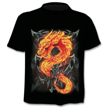 T-shirt Men Punk Style Top Tees Skull Gothic - BOUTIQUEAMINESHOP.onlin