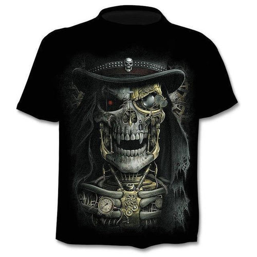 T-shirt Men Punk Style Top Tees Skull Gothic - BOUTIQUEAMINESHOP.onlin