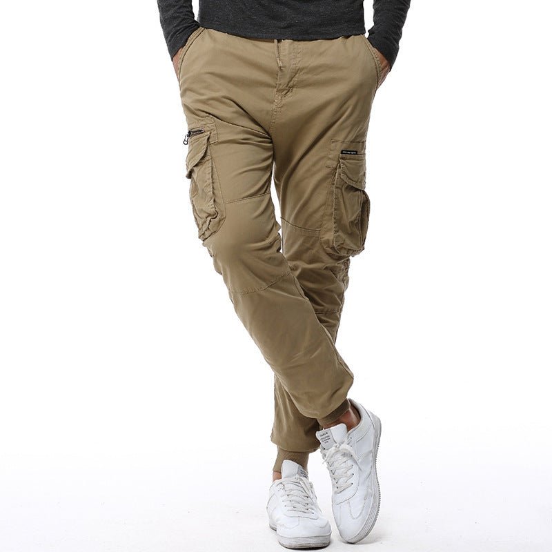 Tethered Elastic Waist Casual Cargo Trousers - BOUTIQUEAMINESHOP.onlin
