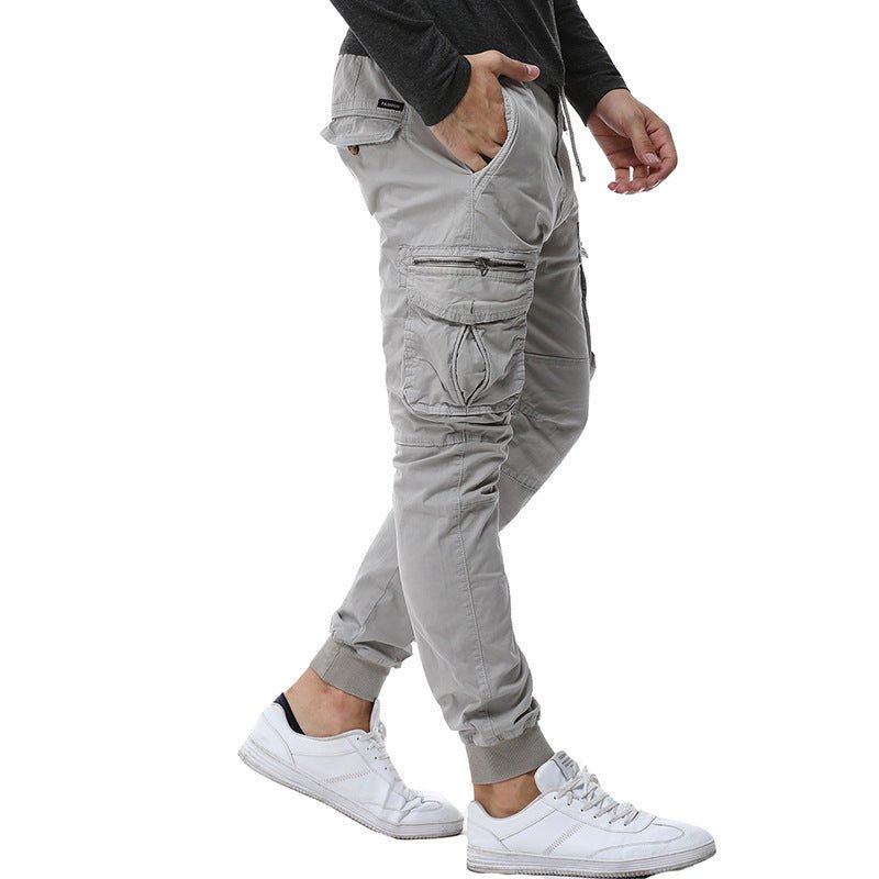 Tethered Elastic Waist Casual Cargo Trousers - BOUTIQUEAMINESHOP.onlin