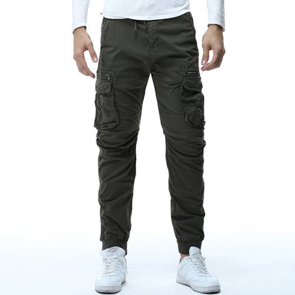 Tethered Elastic Waist Casual Cargo Trousers - BOUTIQUEAMINESHOP.onlin