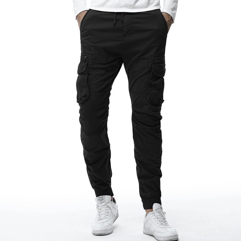 Tethered Elastic Waist Casual Cargo Trousers - BOUTIQUEAMINESHOP.onlin