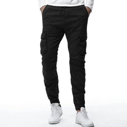 Tethered Elastic Waist Casual Cargo Trousers - BOUTIQUEAMINESHOP.onlin