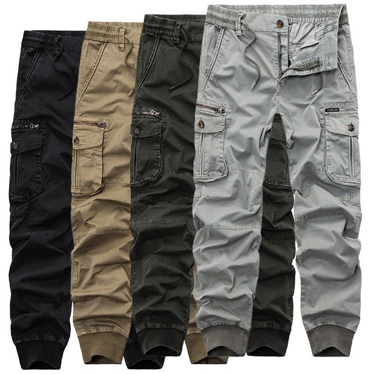 Tethered Elastic Waist Casual Cargo Trousers - BOUTIQUEAMINESHOP.onlin