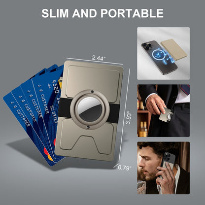 TOYFID All - Aluminum Pop Up Slide Rfid Slim Card Holder Wallet With Airtag Holder - BOUTIQUEAMINESHOP.onlin